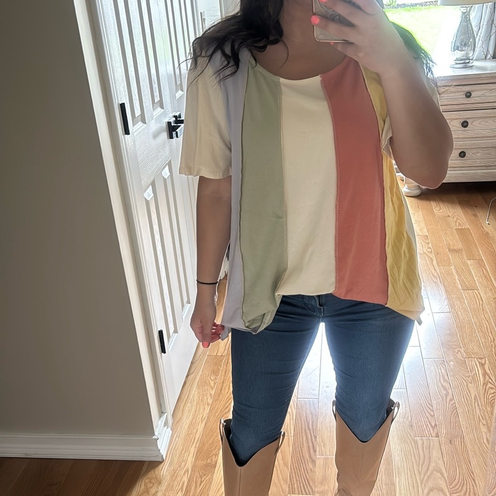BiBi Multicolor Striped Tunic Top - Picture 4 of 4